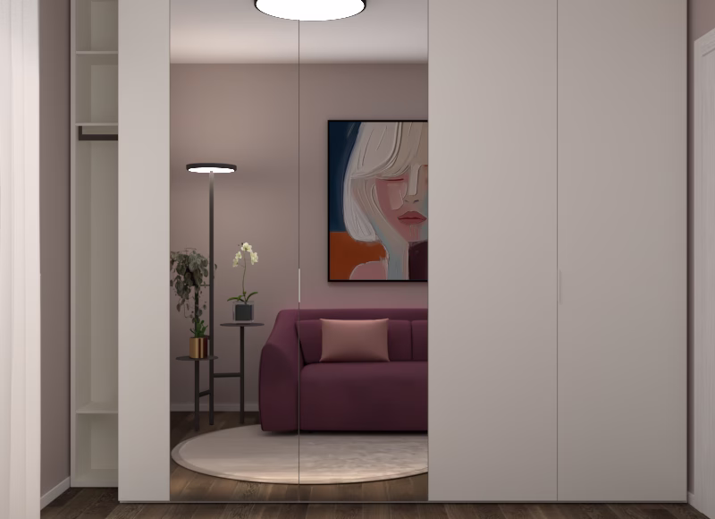 Armadio guardaroba con vano porta-aspirapolvere, seconda camera arredata da MOOD ARTISAN, provincia di Padova