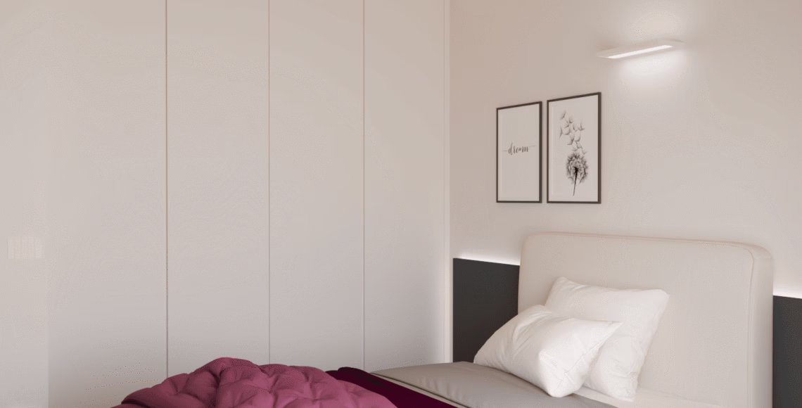 Dettaglio armadio su misura Caccaro nella prima camera da letto, progetto MOOD ARTISAN Treviso