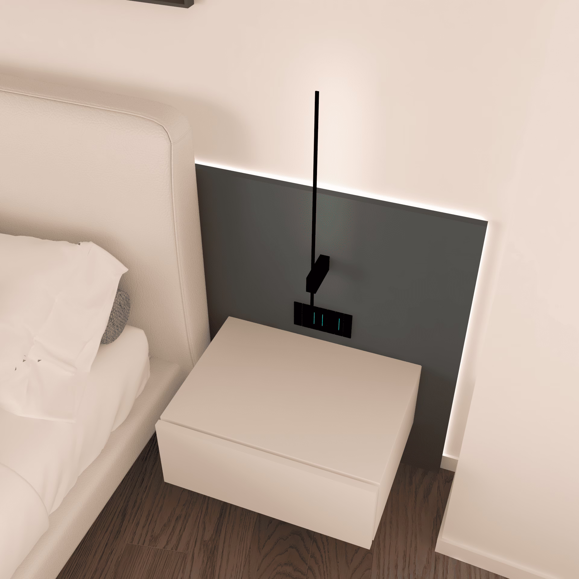 017 Dettaglio boiserie letto su misura Caccaro nella prima e seconda camera, progettazione d'interni MOOD ARTISAN.