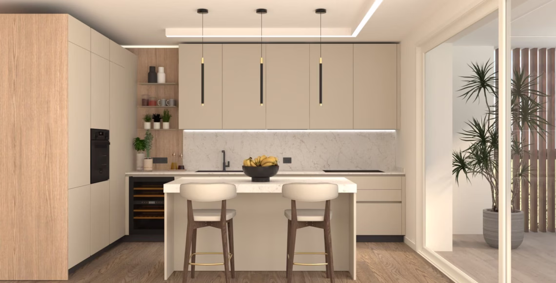 cucina e living appartamento treviso