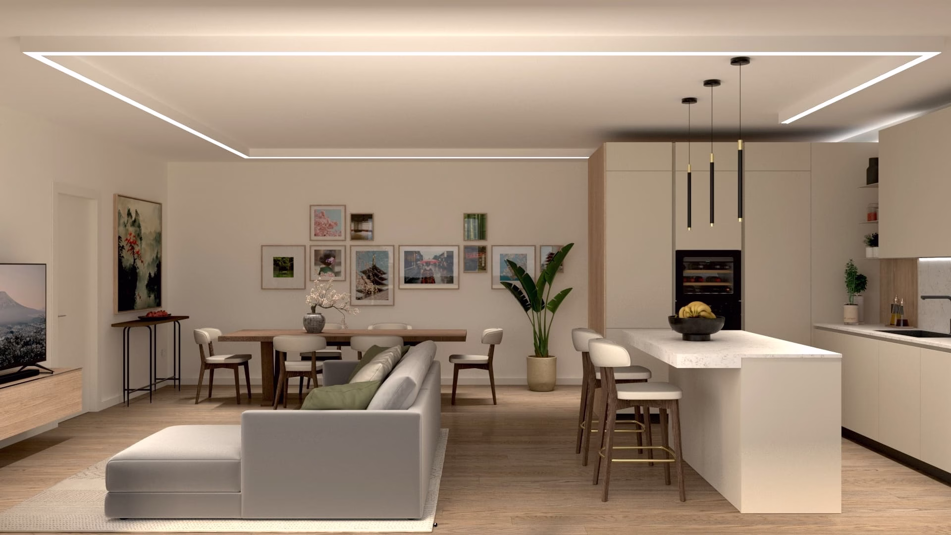 SHIRLEY - CONCEPT - LIVING - 009 cucina e living appartamento treviso